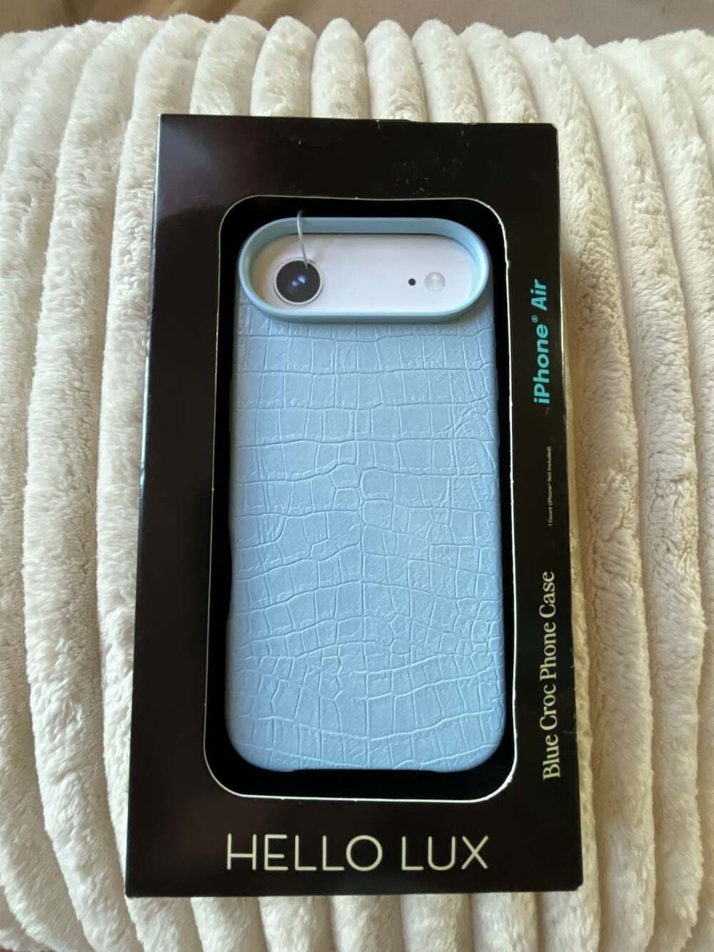Hello Lux iPhone Air Faux Leather Blue Croc Phone Case